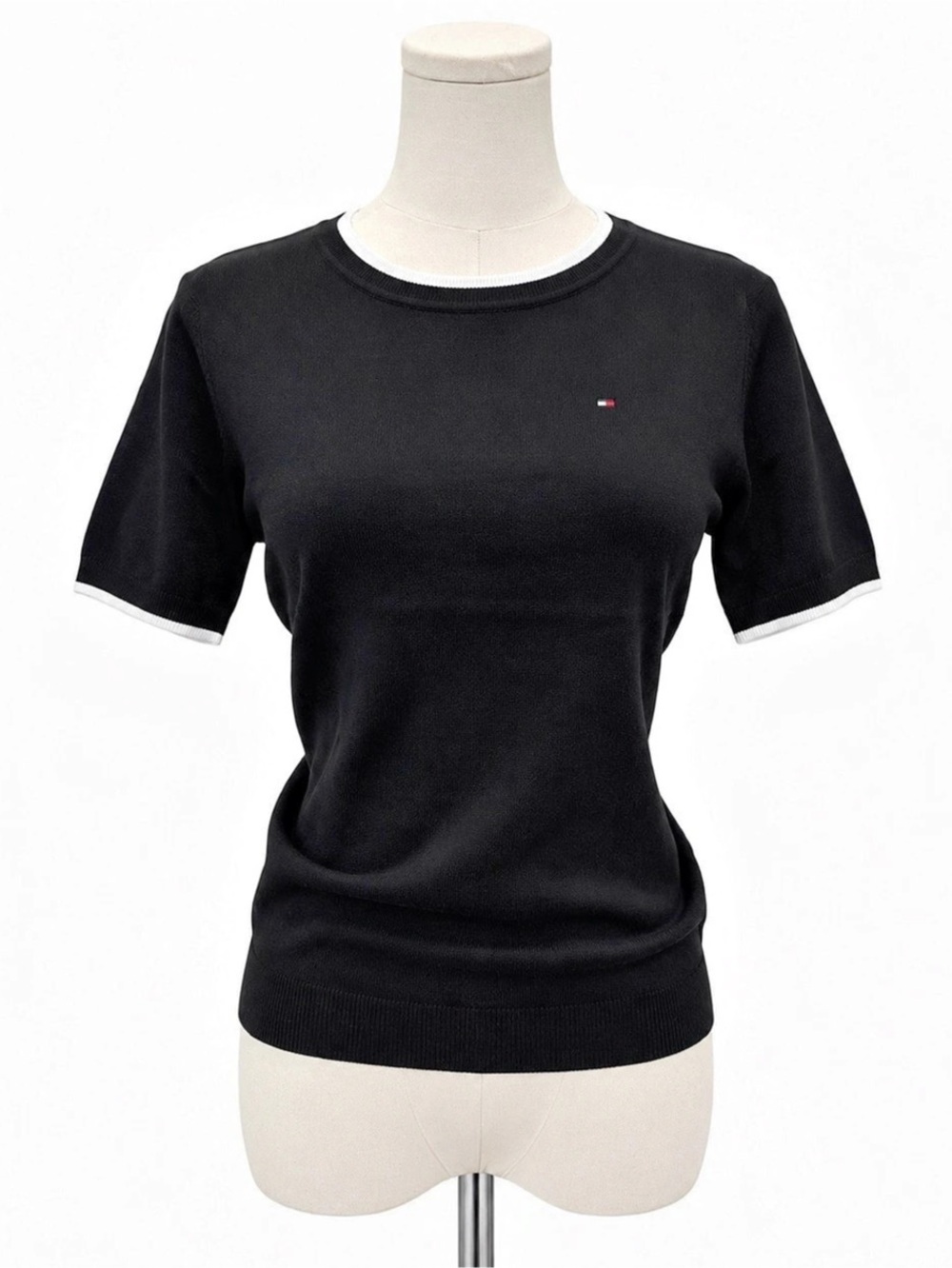 Tommy Hilfiger Short Sleeve Top Black & White Small